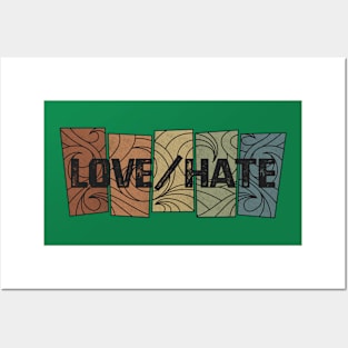 Love/Hate - Retro Pattern Posters and Art